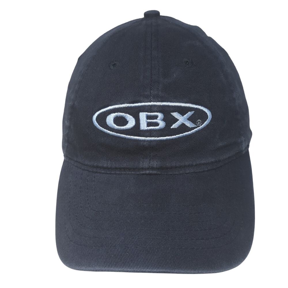 OBX Fitted Baseball Cap Blue M Embroidered Lightweight Vented Holes Nu-Fit